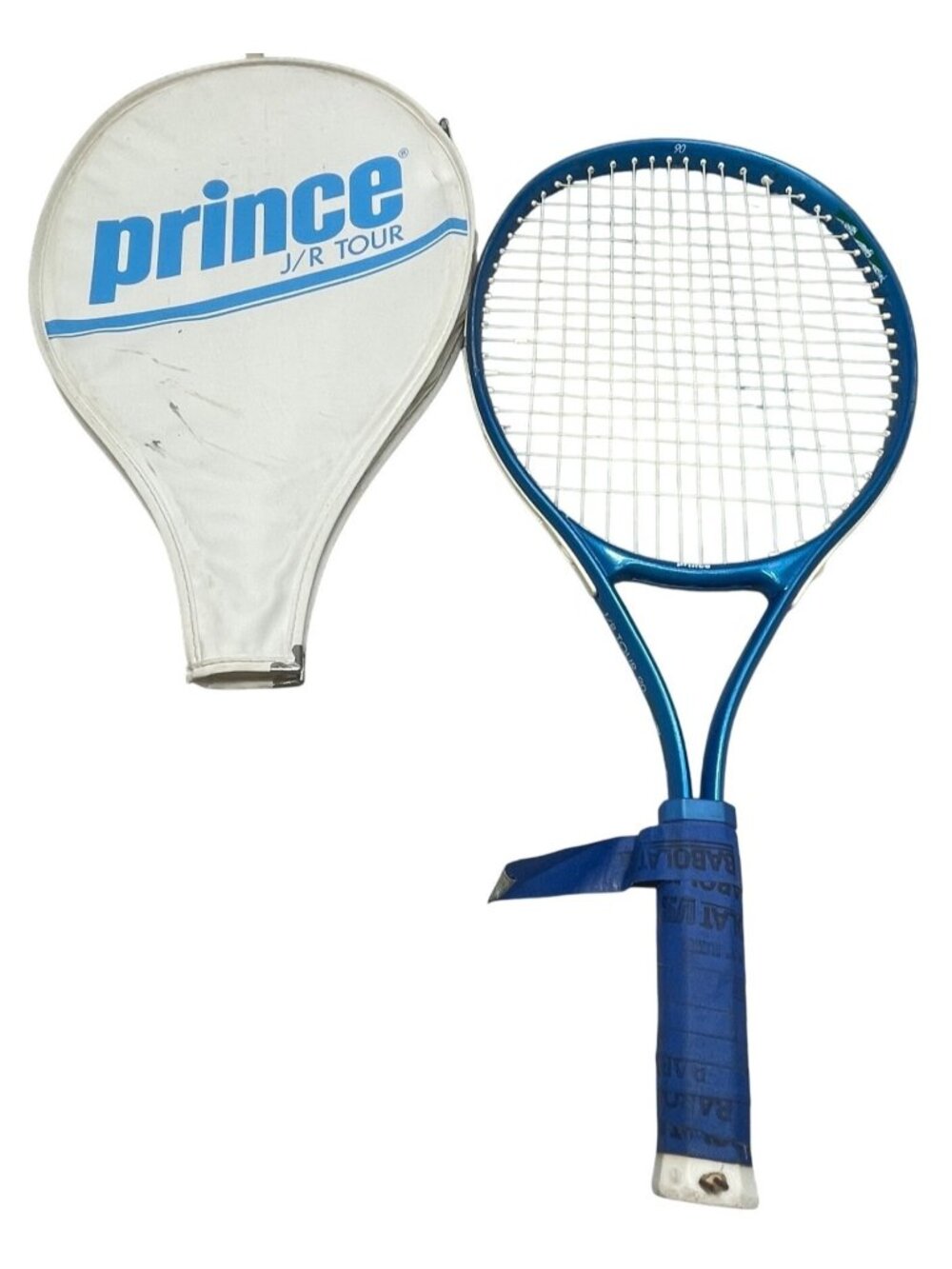 prince Jr tour 90 tennis racquet & cover blue white RARE READ